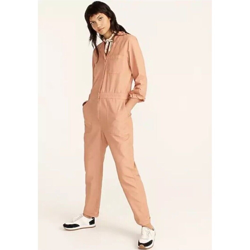 J.Crew Foundry Chino Utility Coveralls Jumpsuit Peach Women’s Size 14 NWT’s $168